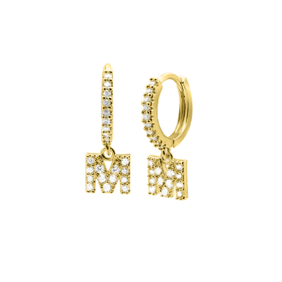 Shiny Letter earrings 18K gold-plated