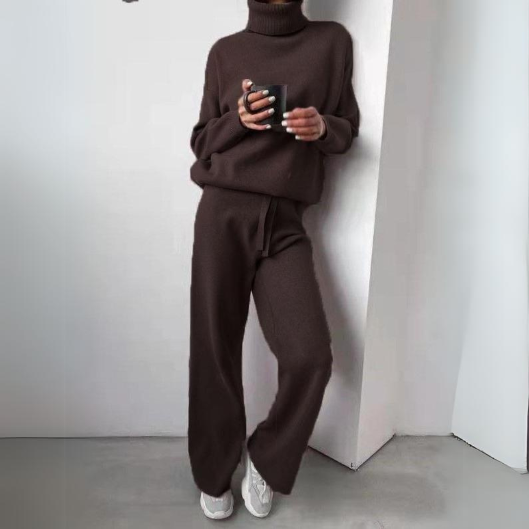 Carmel - 2-piece set, turtleneck jumper and long trousers