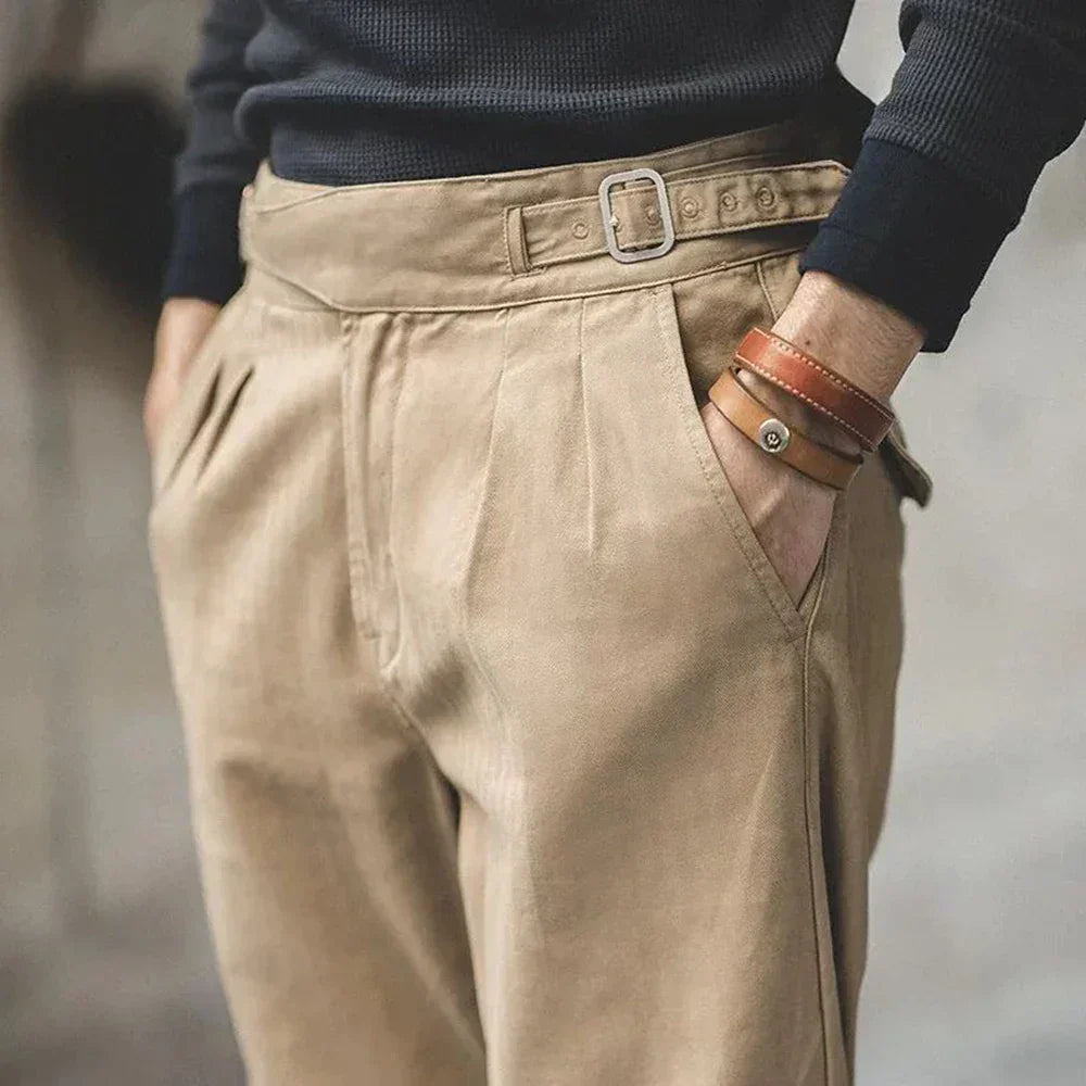 Harrison - Gurkha trousers with pleats on the front