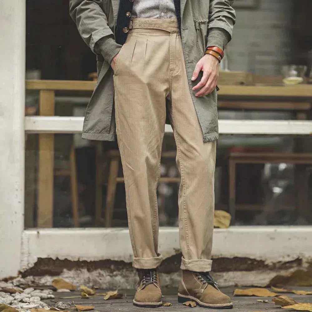 Harrison - Gurkha trousers with pleats on the front