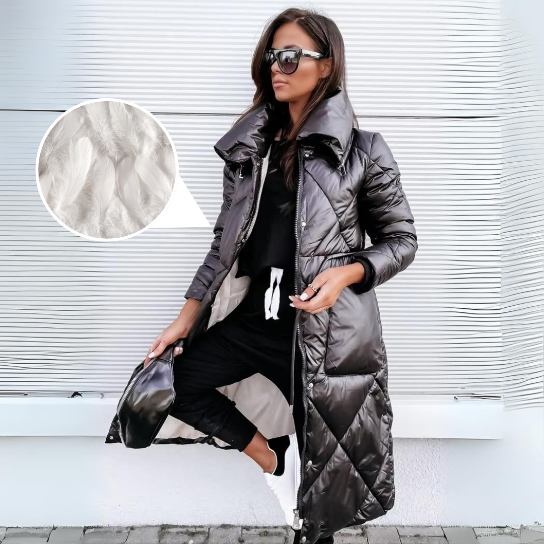Women's elegant quilted coat - Elara