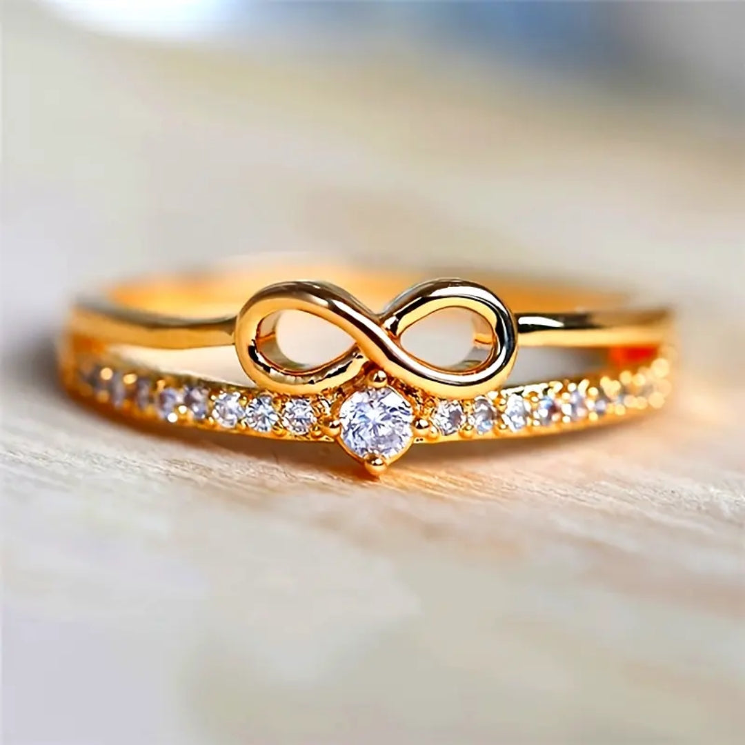 Gold Infinity Zirconia Layer Ring - Kyla