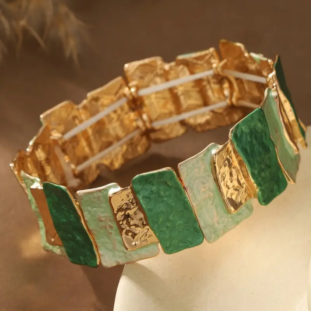 Green Gold Trail Bracelet - Jade
