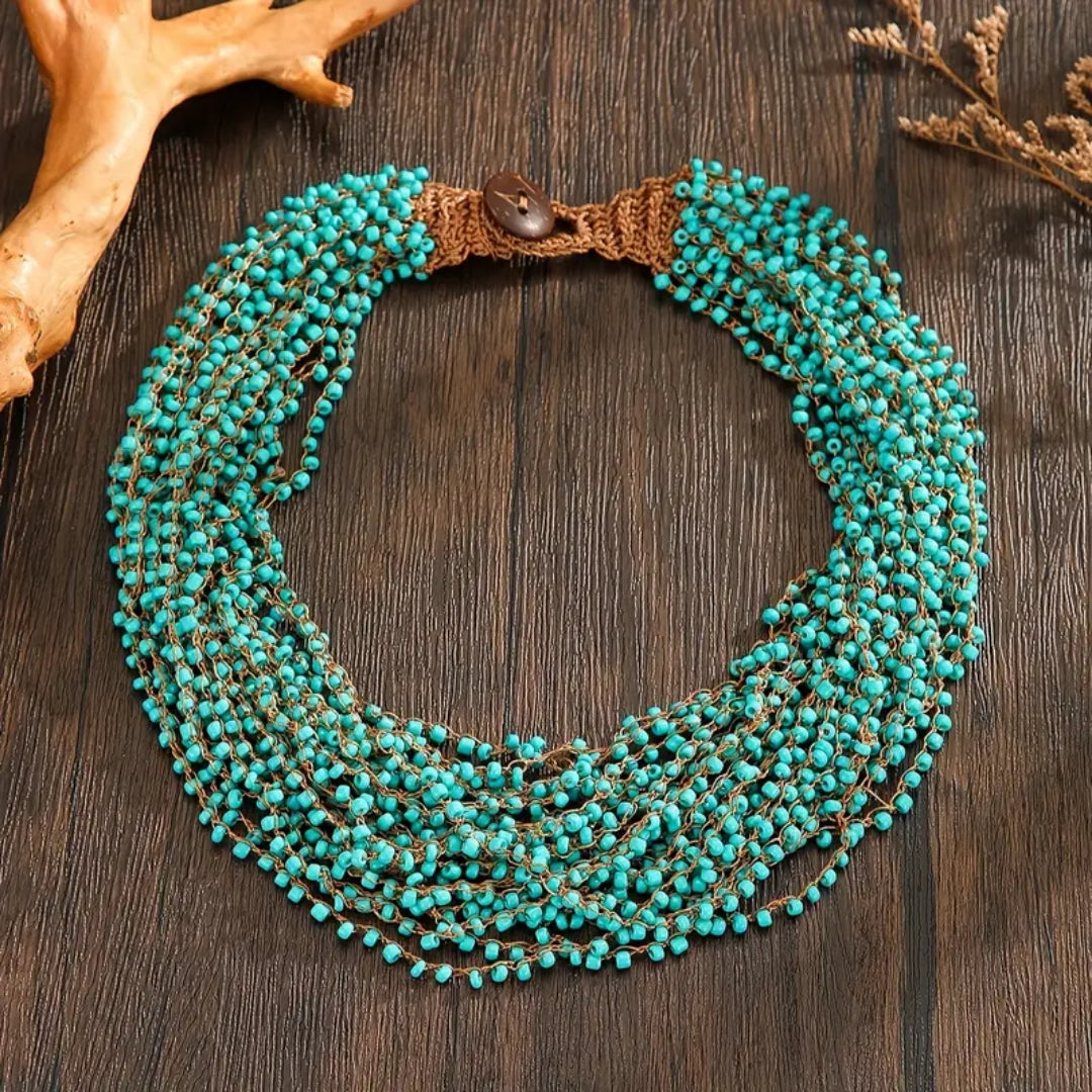 Turquoise Beads Necklace - Juno