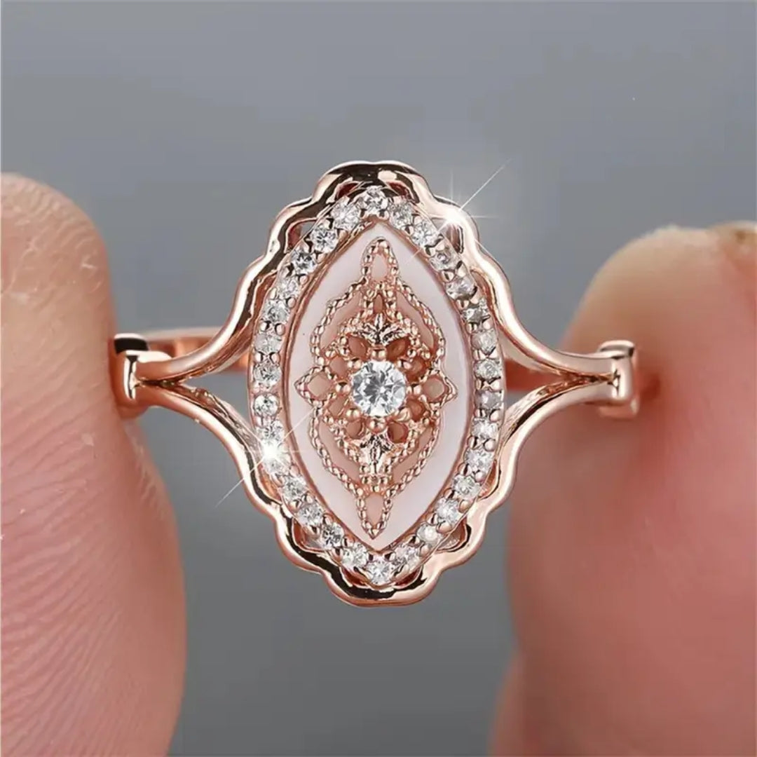 Rose Mandala Crystal Ring - Alia