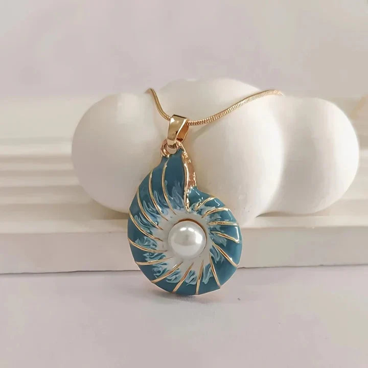 Women's Necklace Blue Shell Pearl Mother-of-Pearl - Elinor