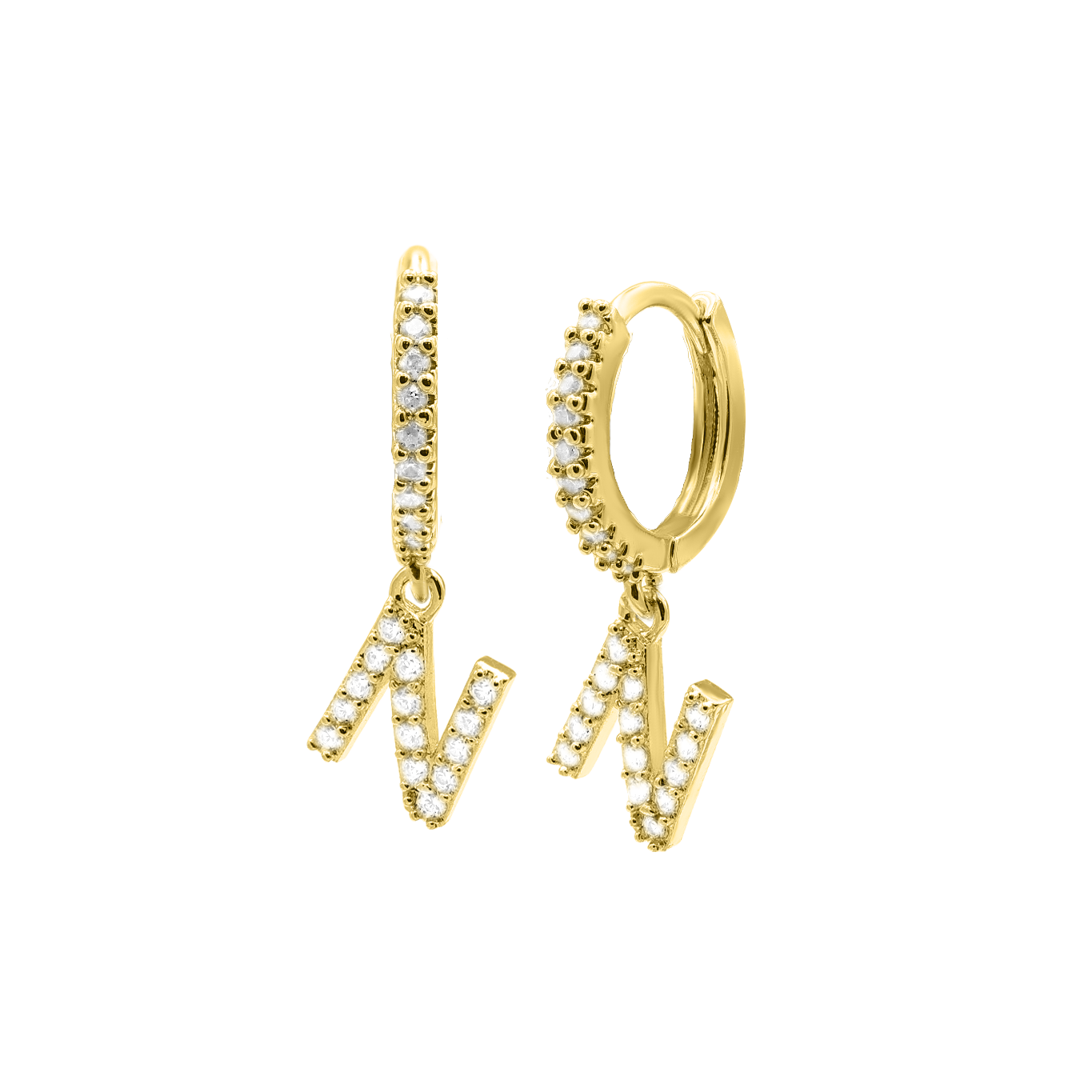 Shiny Letter earrings 18K gold-plated