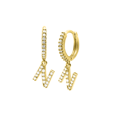 Shiny Letter earrings 18K gold-plated