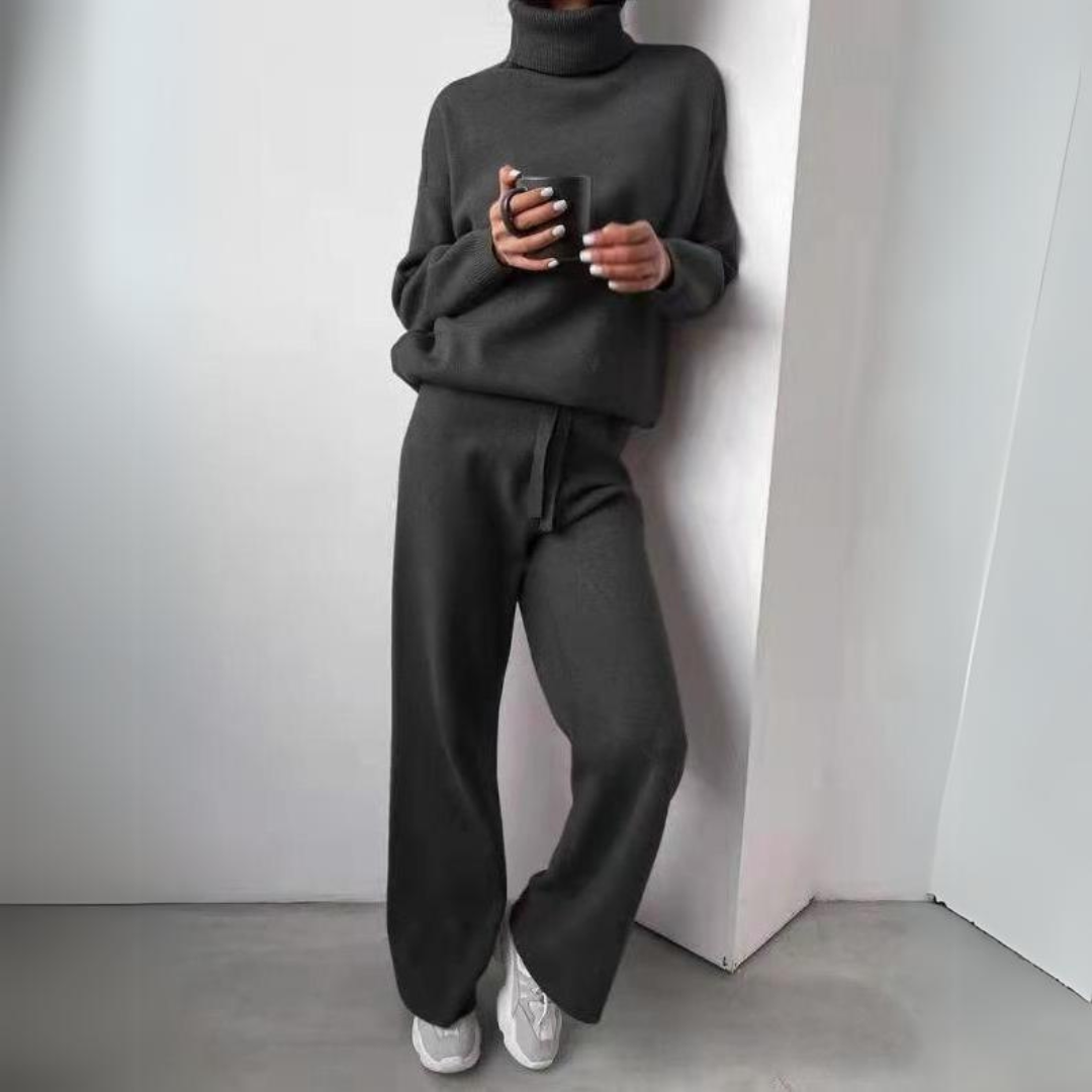 Carmel - 2-piece set, turtleneck jumper and long trousers