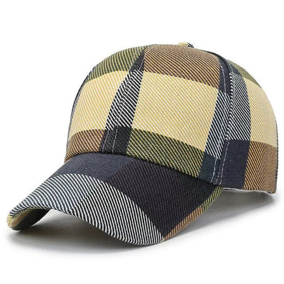 Unisex baseball cap with chequered print