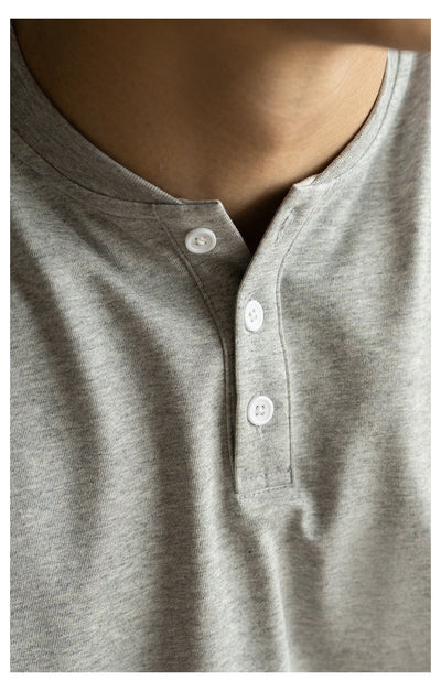 Men's casual style cotton mao collar T-shirt - Damien