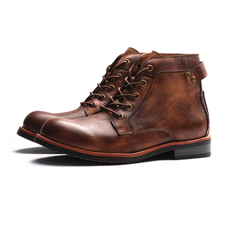 Men's vintage style leather boots - Xavi