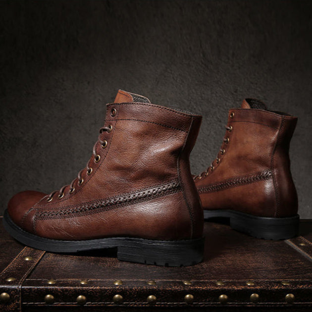 Men's vintage leather boots - Pierre