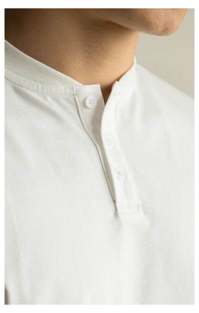 Men's casual style cotton mao collar T-shirt - Damien