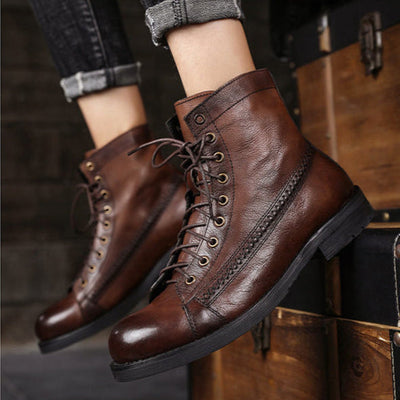 Men's vintage leather boots - Pierre