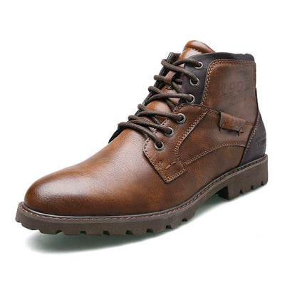 Men's leather boots with non-slip sole - Jason