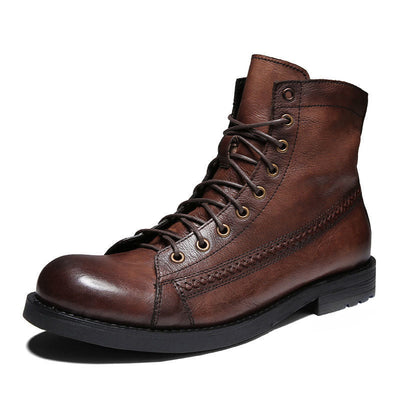 Men's vintage leather boots - Pierre