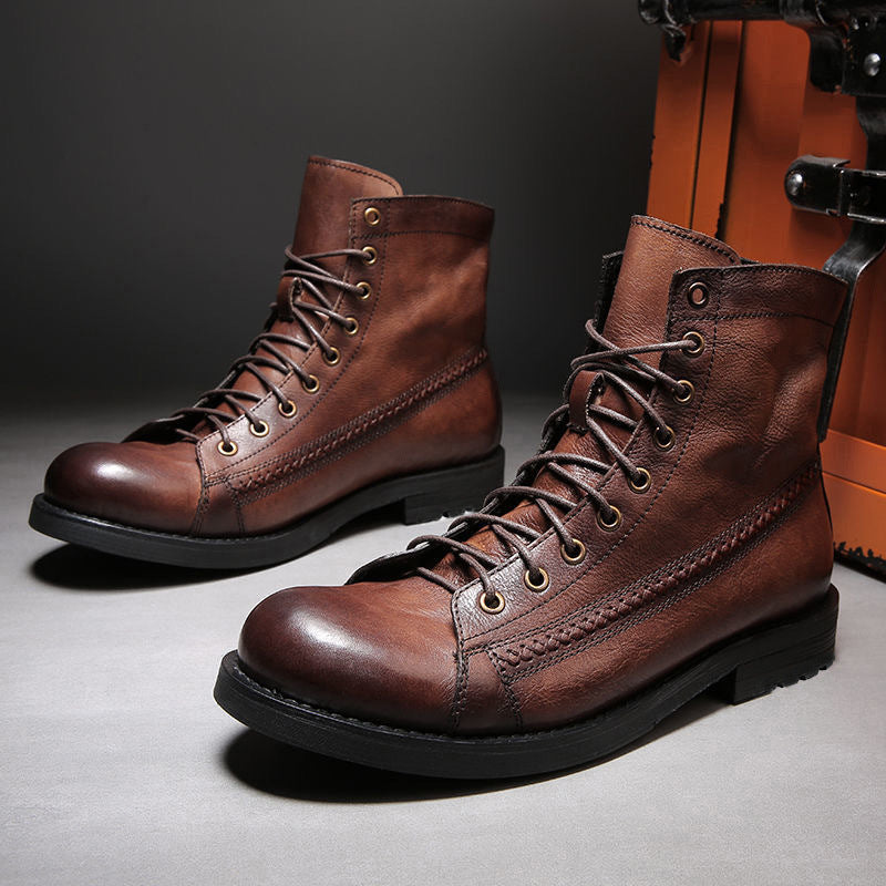 Men's vintage leather boots - Pierre