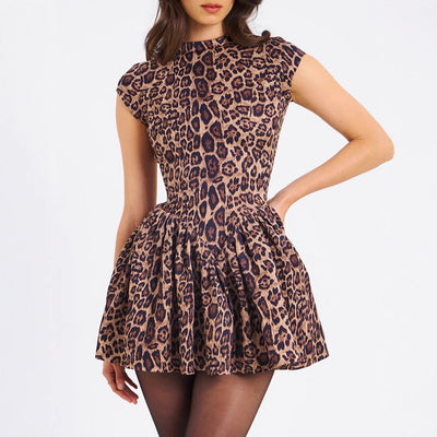 Essie Leopard Print Halter Dress