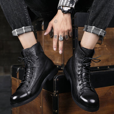 Men's vintage leather boots - Pierre