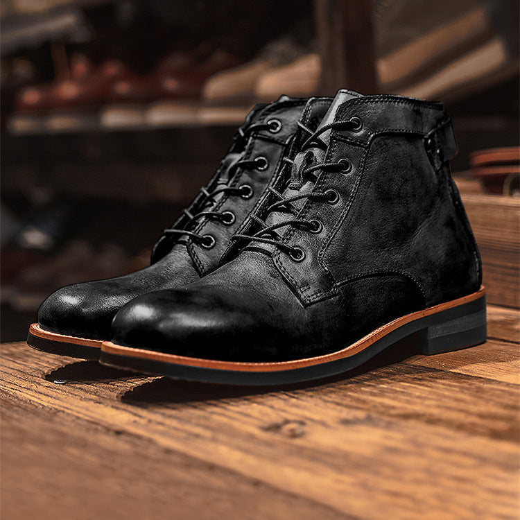 Men's vintage style leather boots - Xavi