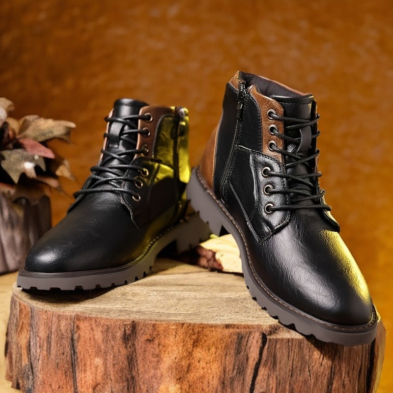 Men's leather boots with non-slip sole - Jason