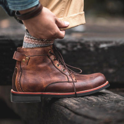 Men's vintage style leather boots - Xavi