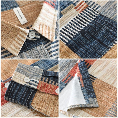 Men's shirt cotton patchwork print casual style - Hector