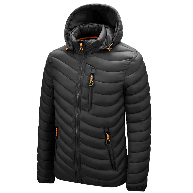 Men's lightweight quilted jacket with hood - Sverre