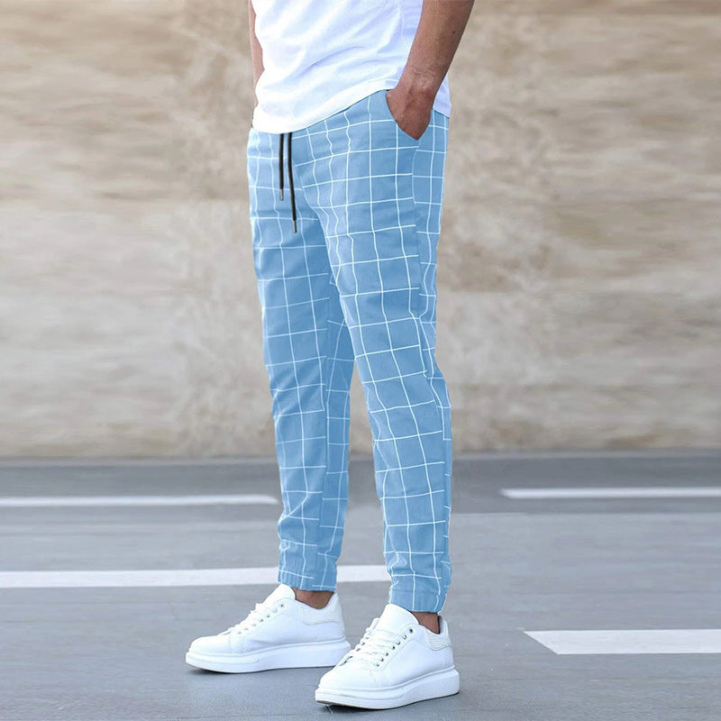 Matteos - Elegant trousers with grid pattern