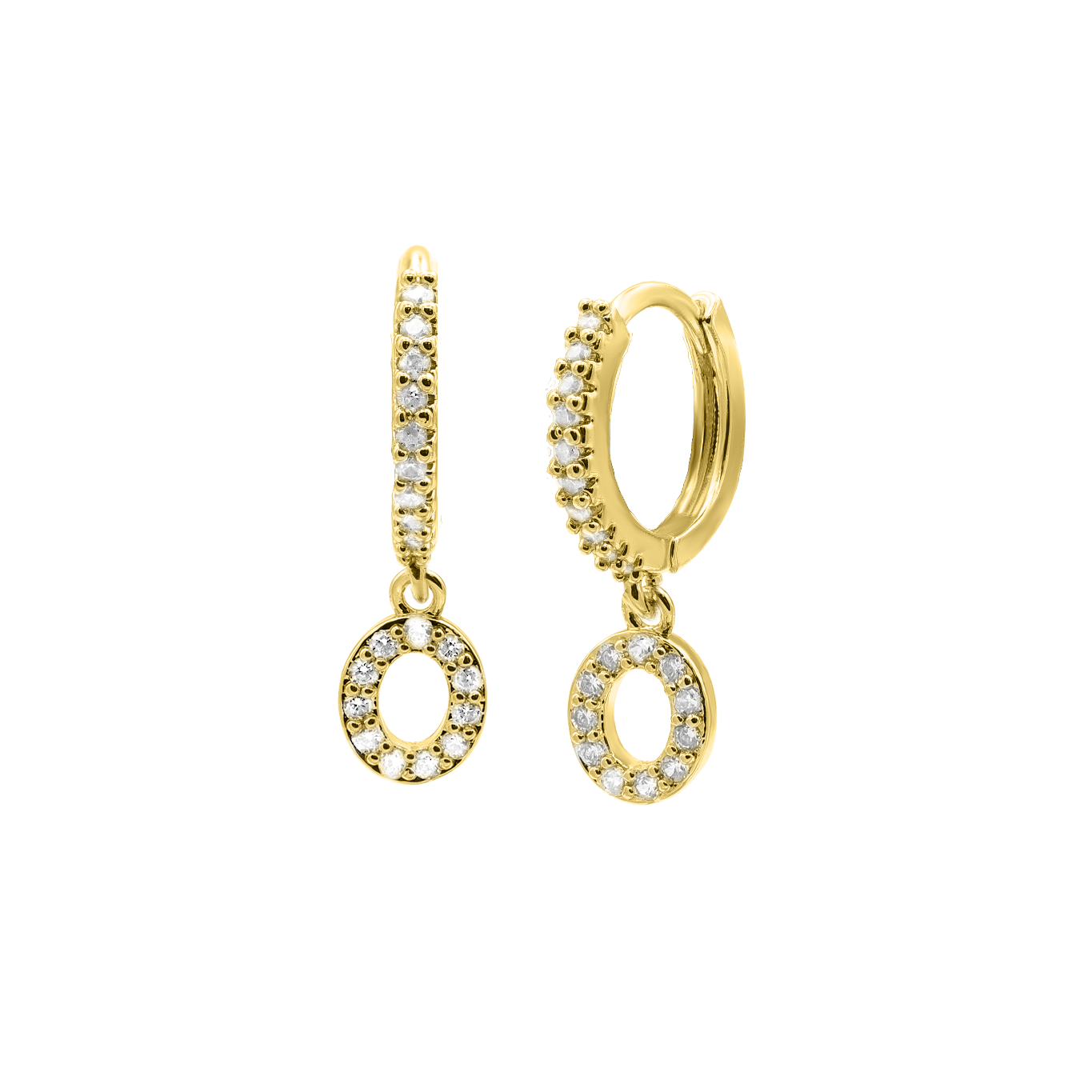 Shiny Letter earrings 18K gold-plated