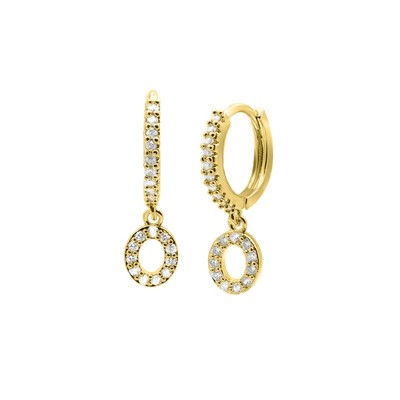 Shiny Letter earrings 18K gold-plated