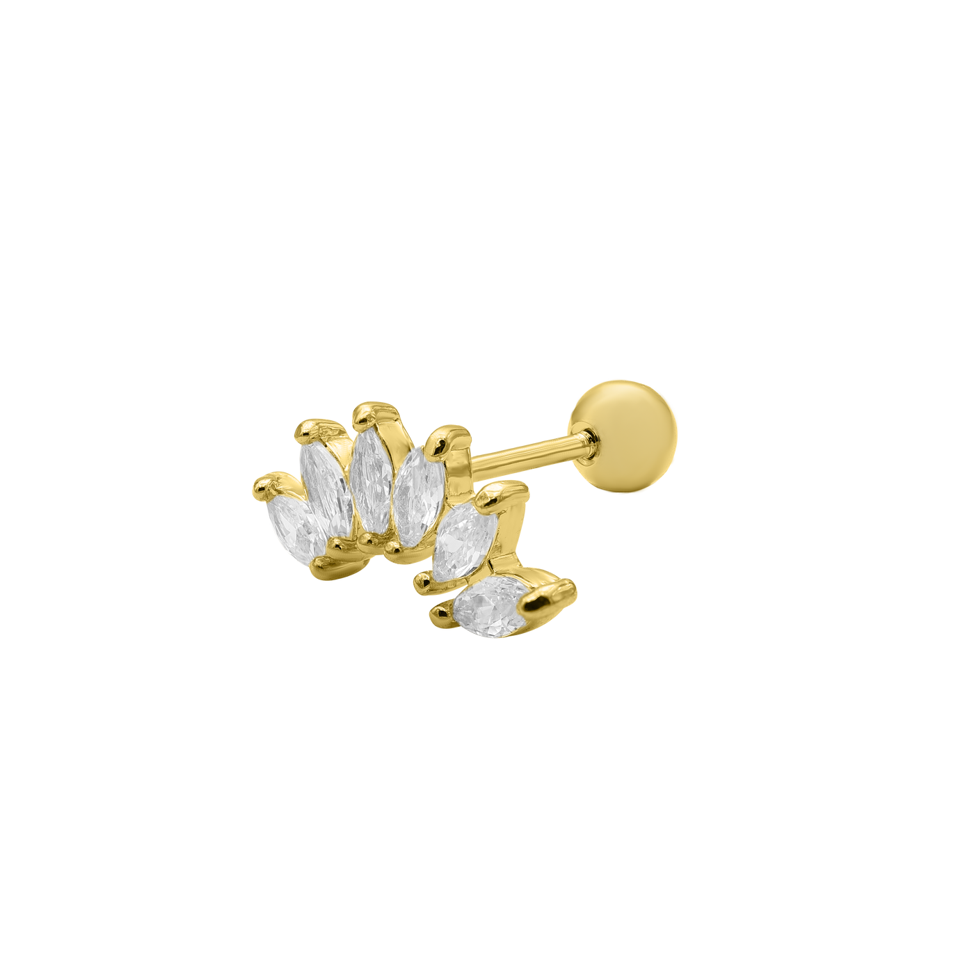Lotus Flower ear piercing 14K gold-plated