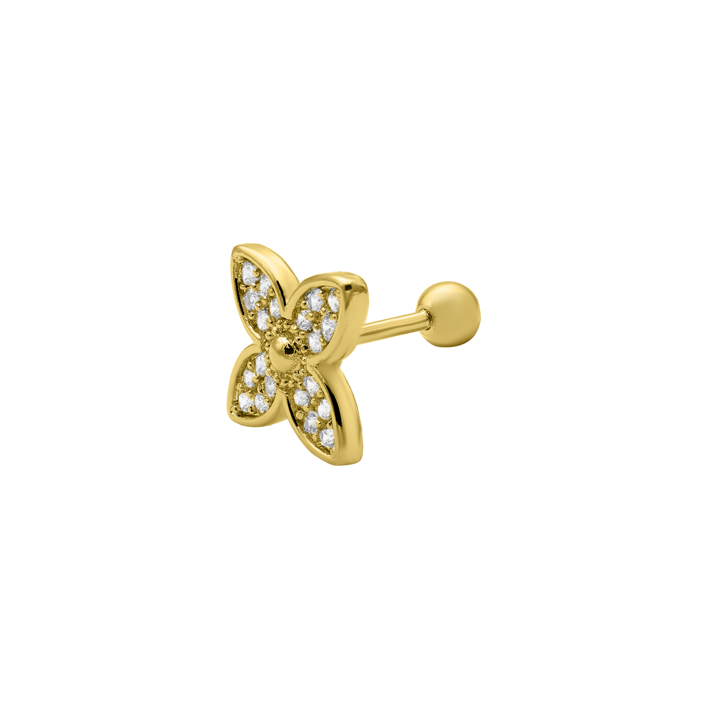 Flower ear piercing 14K gold-plated
