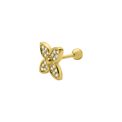 Flower ear piercing 14K gold-plated