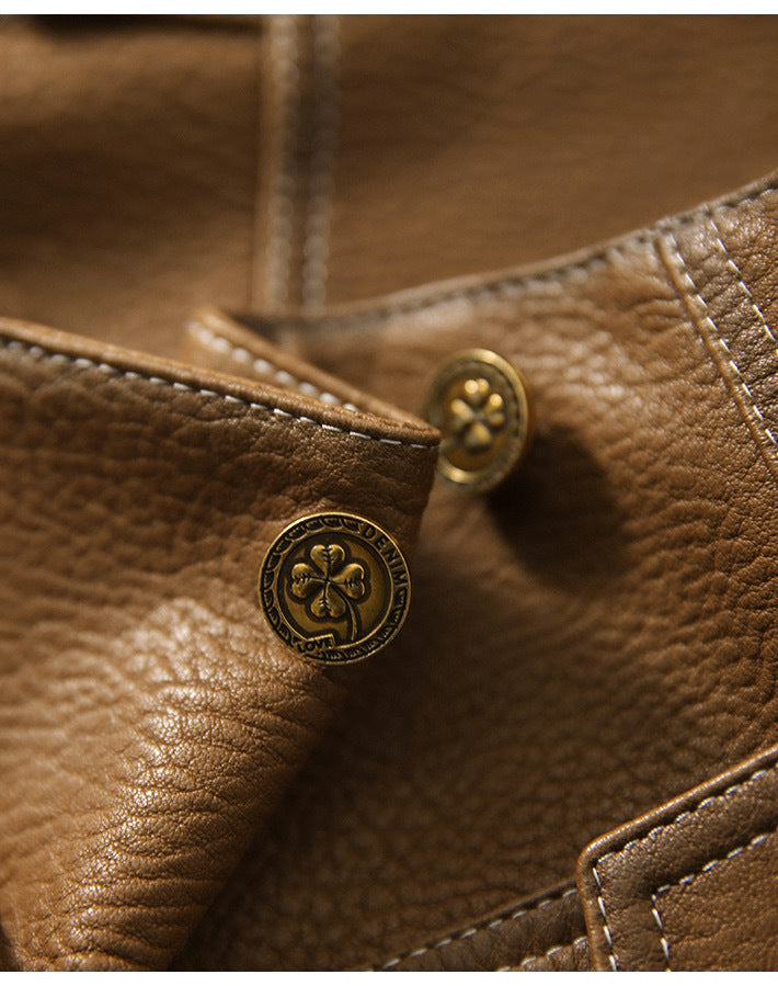 Elegant leather jacket - Silvana