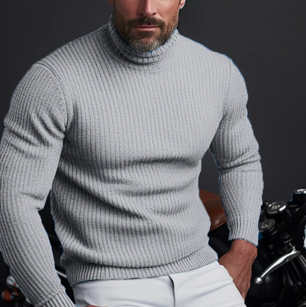 High-quality men's designer turtleneck jumper