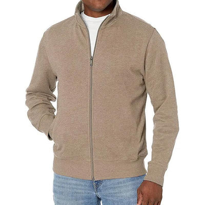 Men's sporty zip-up sweatshirt with stand-up collar