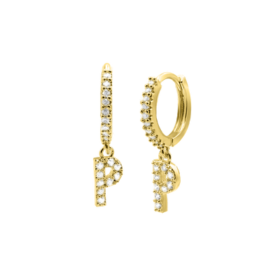 Shiny Letter earrings 18K gold-plated