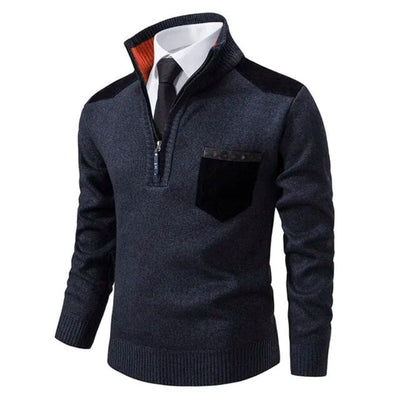 Men's half-zip knit sweater - Lennart