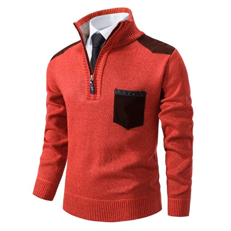 Men's half-zip knit sweater - Lennart