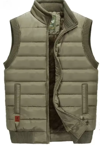 Warm outdoor gilet with lining for men