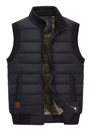 Warm outdoor gilet with lining for men