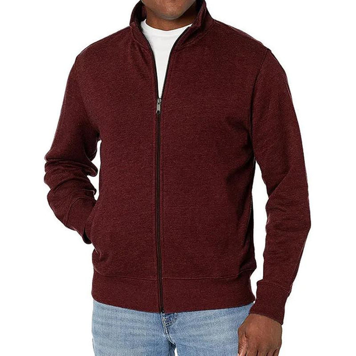 Men's sporty zip-up sweatshirt with stand-up collar