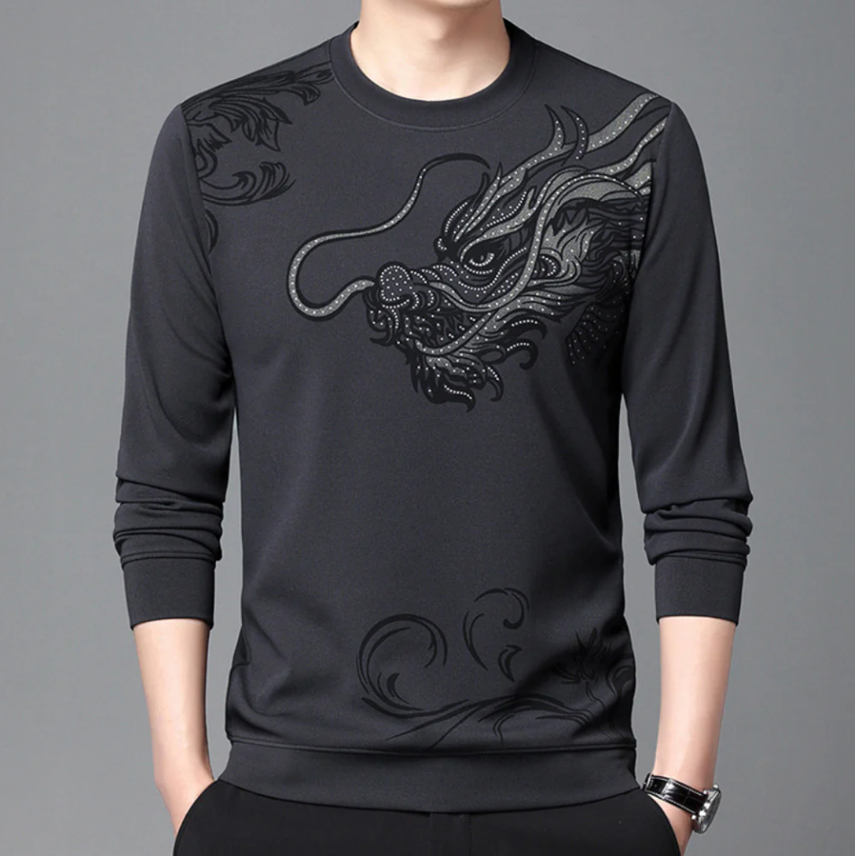 Comfortable men's sweatshirt with a round neckline