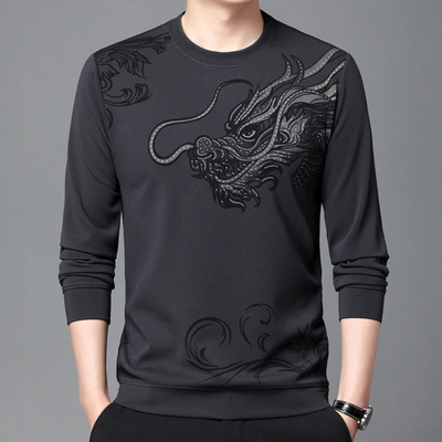 Comfortable men's sweatshirt with a round neckline
