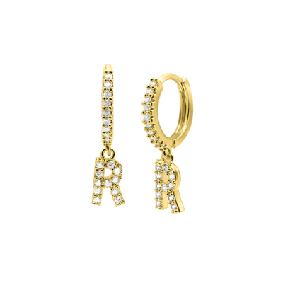 Shiny Letter earrings 18K gold-plated