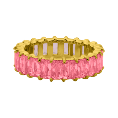 Prestige baguette ring 14K gold-plated