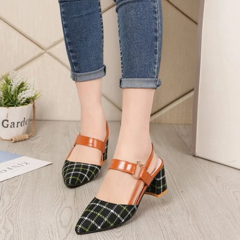 Mid Heel Slingback Shoe -  Regina