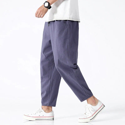 High-quality men's linen trousers in various colours